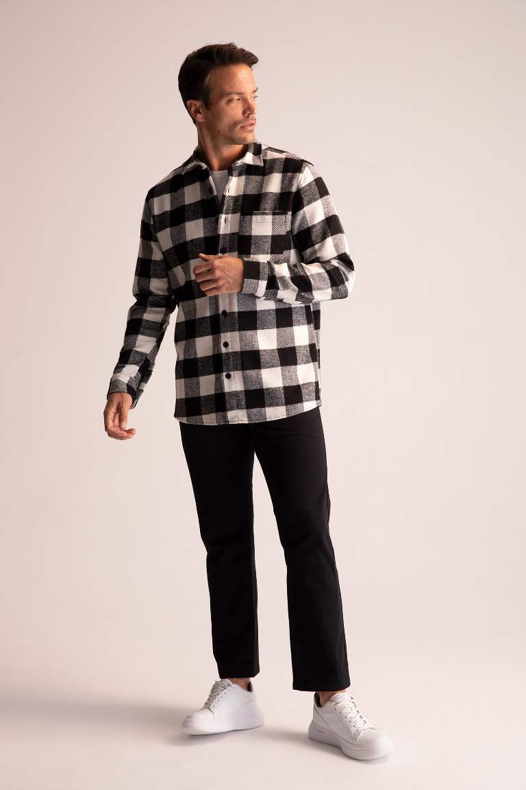 Regular Fit Plaid Long Sleeve Shirt