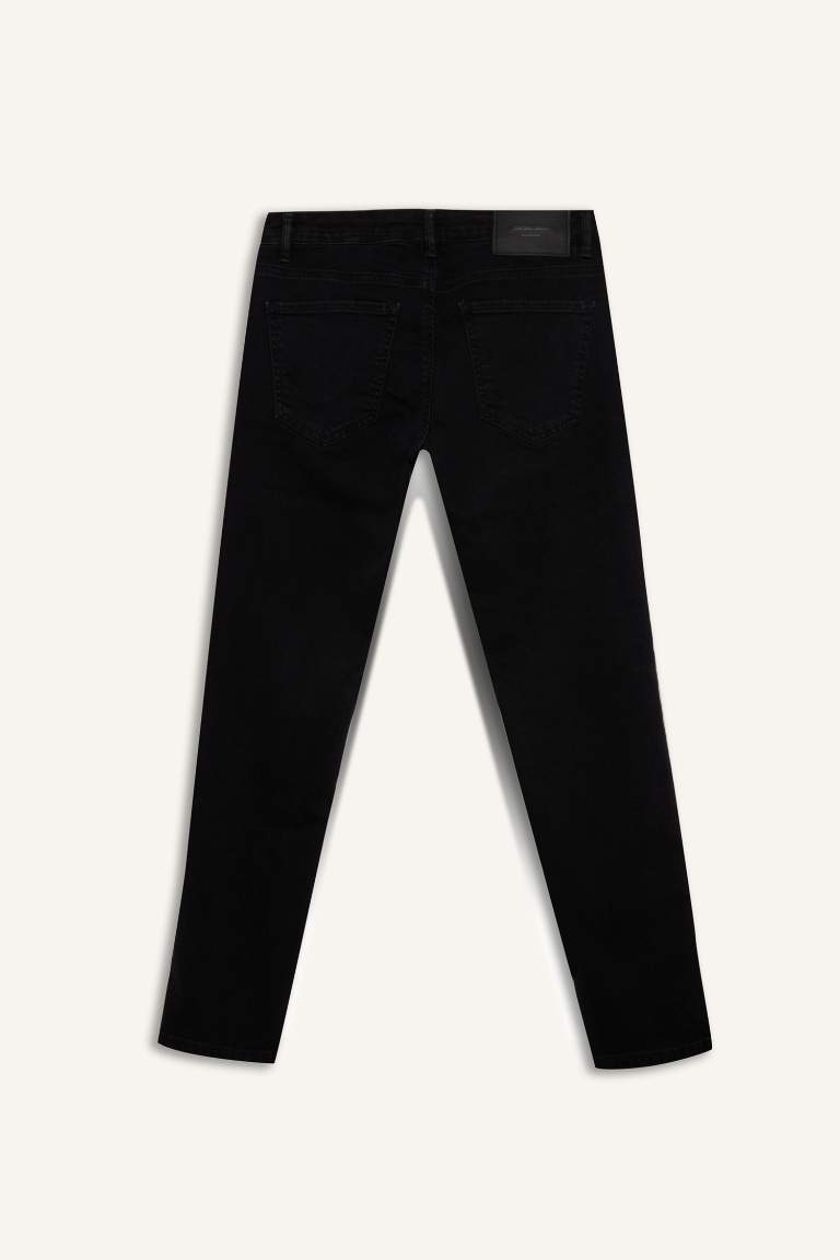 Carlo Skinny Fit Ekstra Dar Kalıp Normal Bel Ekstra Dar Paça Siyah Jean Pantolon