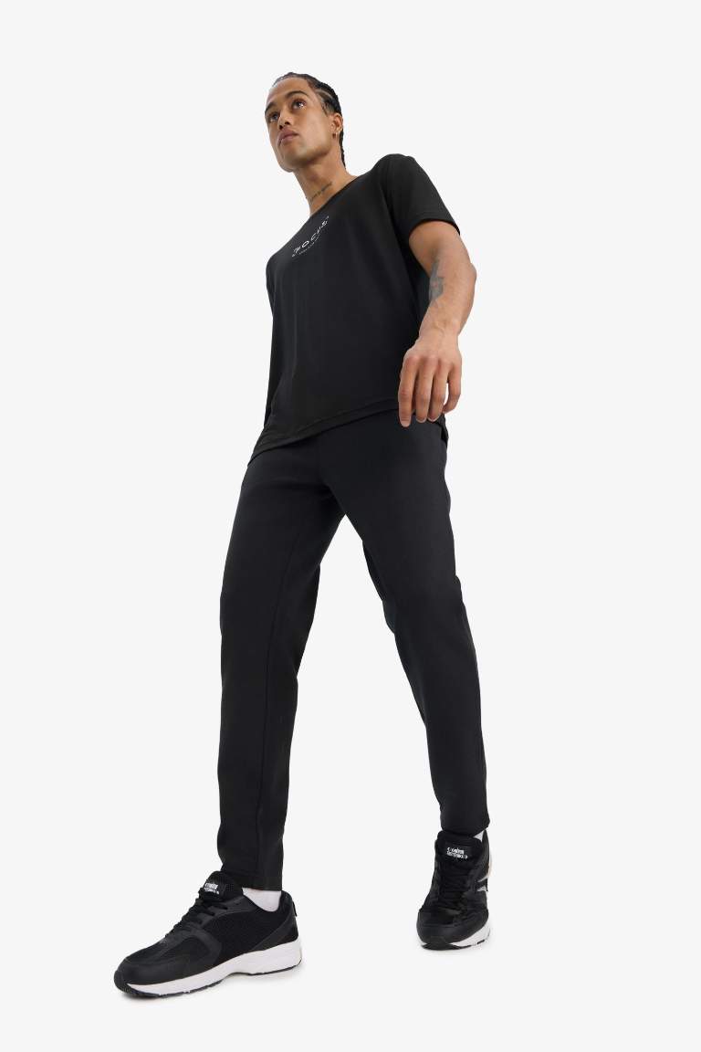 DeFactoFit Slim Fit Dar Kesim Fermuarlı Standart Paça Jogger Eşofman Altı