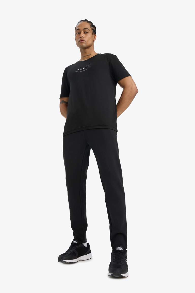 DeFactoFit Slim Fit Dar Kesim Fermuarlı Standart Paça Jogger Eşofman Altı