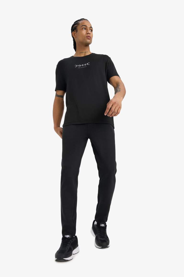 DeFactoFit Slim Fit Dar Kesim Fermuarlı Standart Paça Jogger Eşofman Altı