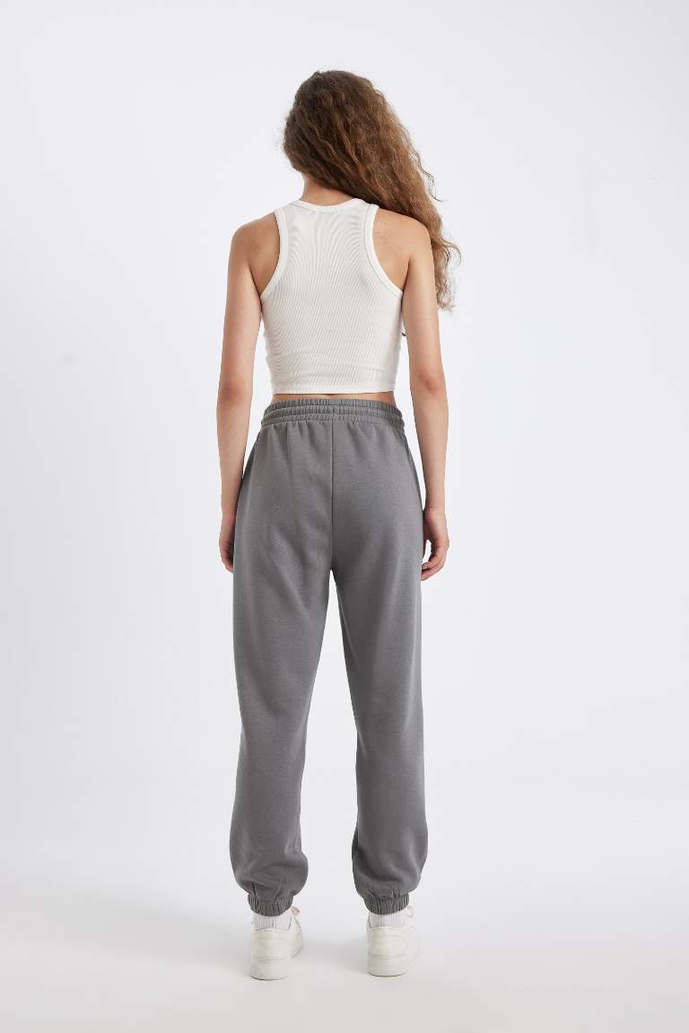 Standard Fit Elastic Waist Basic Thick Jogger Sweatpants