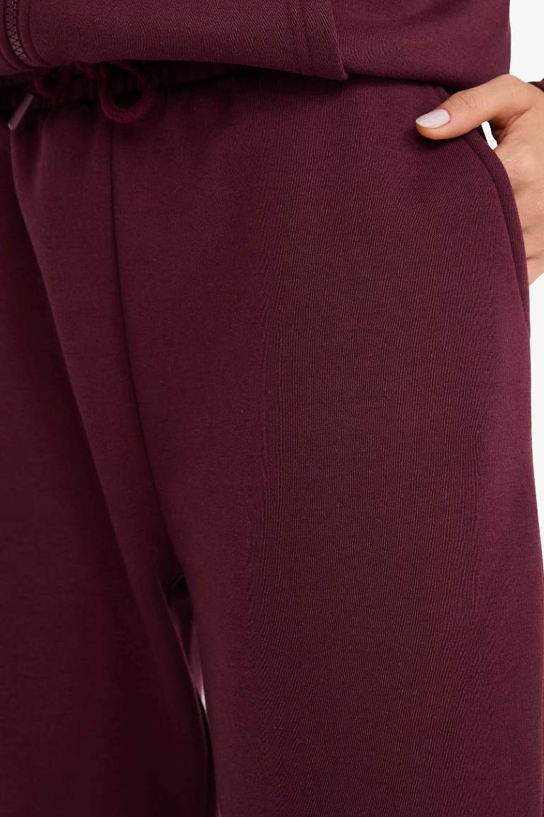 Jogger Fit Elastic Banded Leg Thick Fabric Trousers