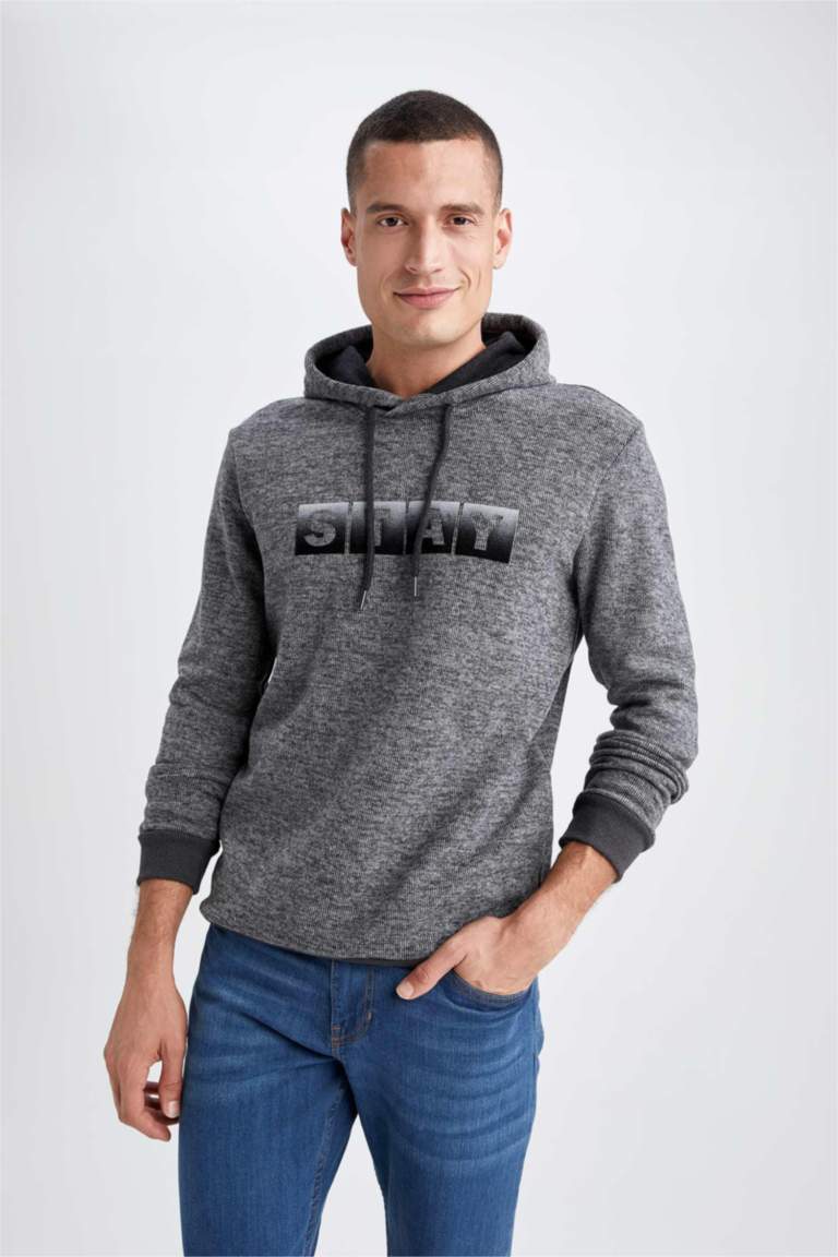 Felpa Uomo DeFacto – Sweatshirt Comodo E Alla Moda, Giacca In Pile Per Tutti I Giorni, Maglia Tuta Casual
