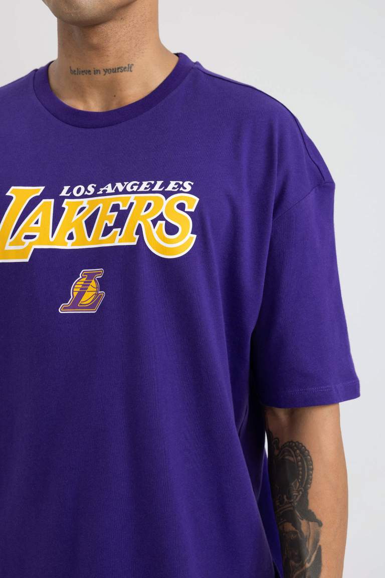 DeFactoFit NBA Los Angeles Lakers Boxy Fit Crew Neck T-Shirt