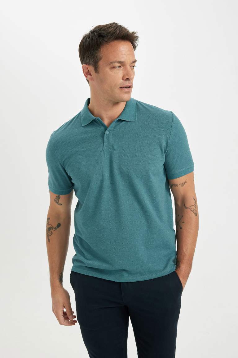 Regular Fit Polo Collar Pique Polo T-Shirt