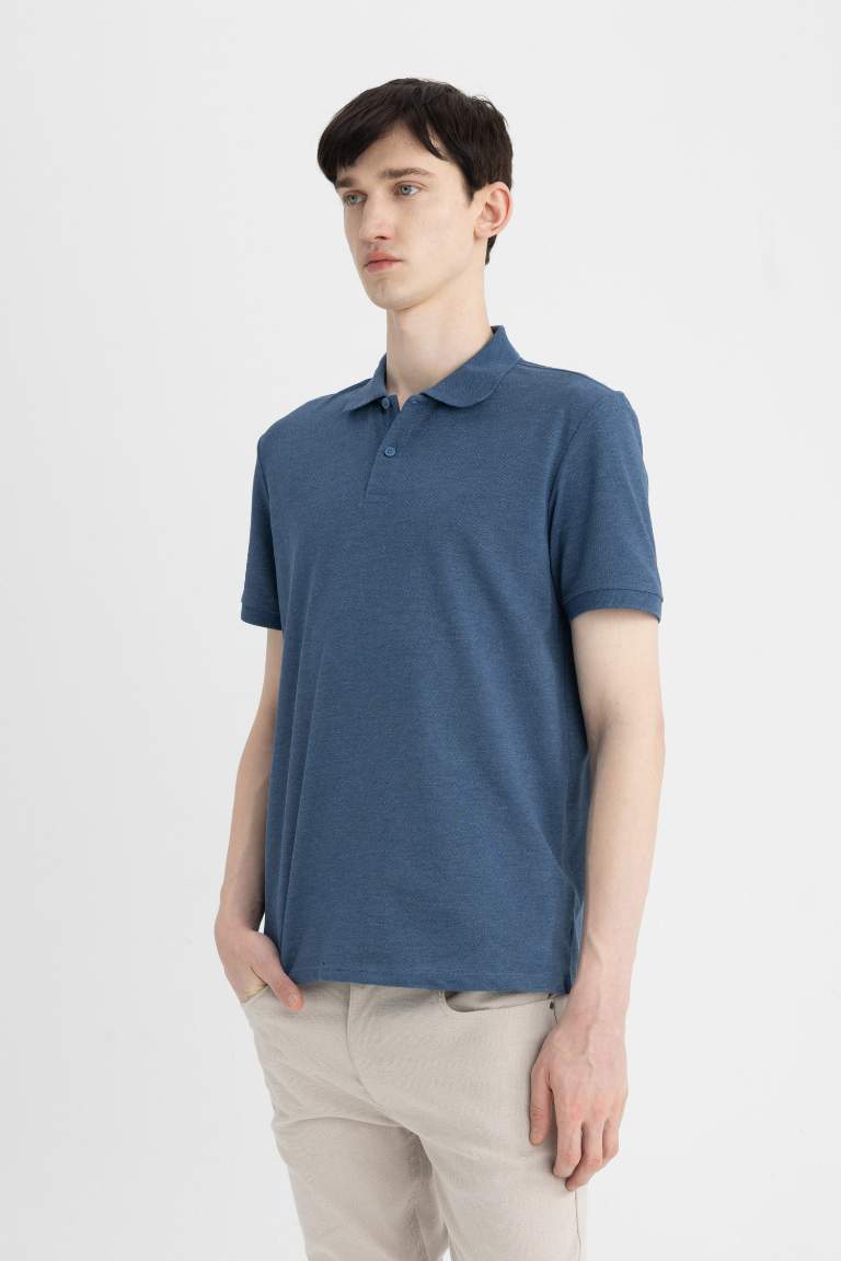 Regular Fit Polo Collar Pique Polo T-Shirt