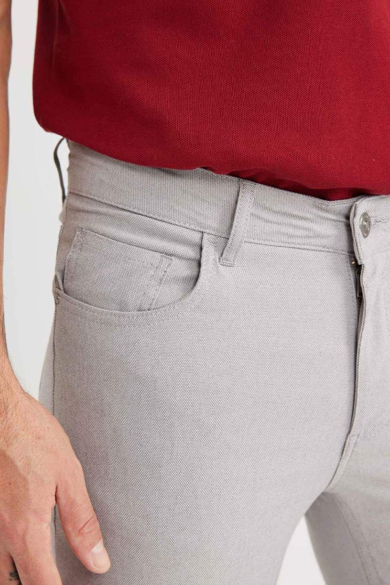 Yazlık Chino Kanvas Pantolon Slim Fit Dar Kesim Cepli Dar Paça