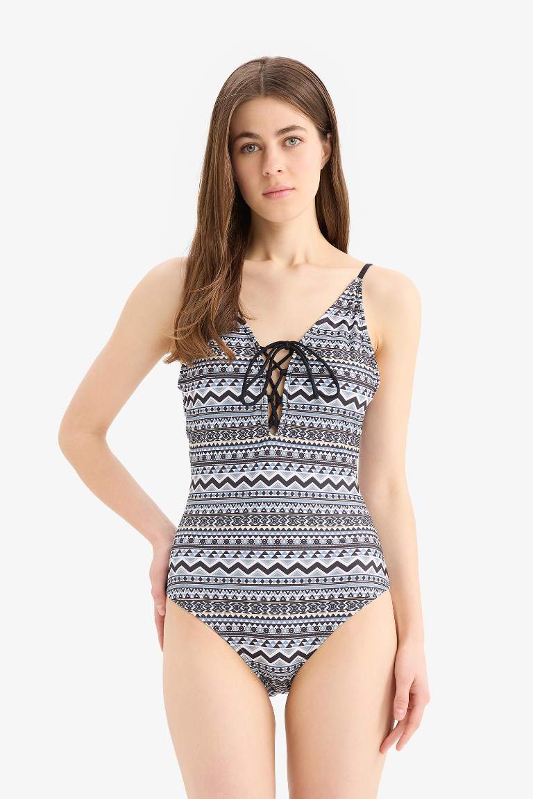 Regular Fit Etnik Desenli Mayo-Fall in Love