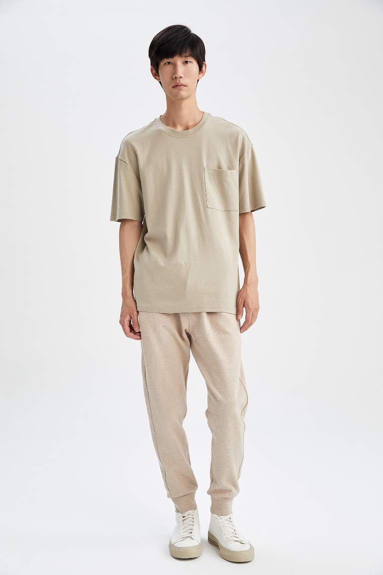 Beige Men Oversized Short Sleeve T Shirt 2403415 Defacto