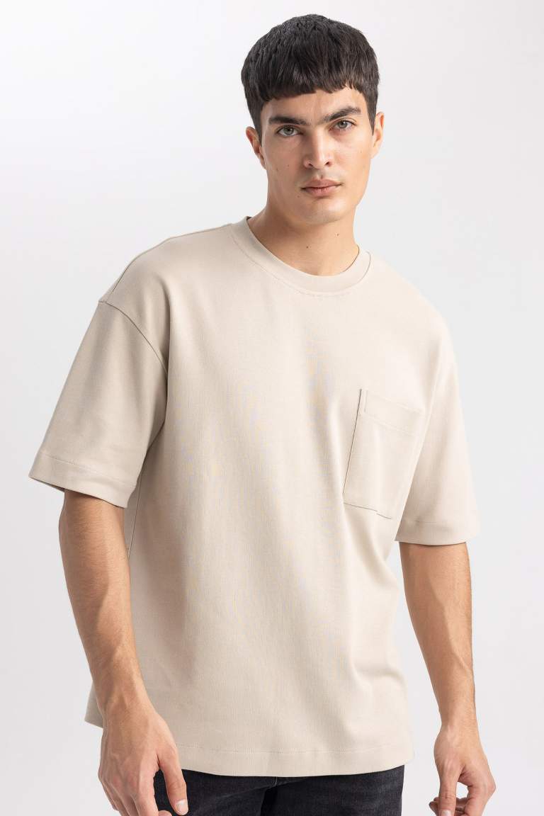 Oversize Fit Crew Neck Cotton Heavy Fabric Basic T-Shirt