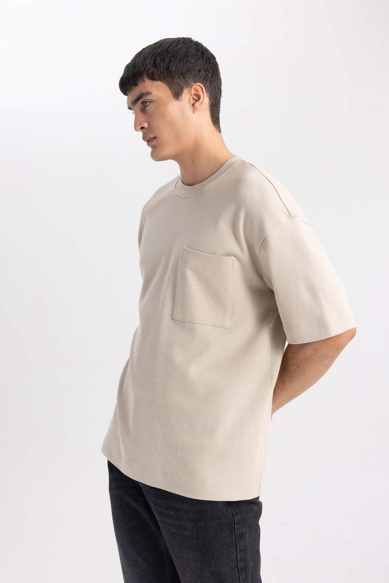 Oversize Fit Crew Neck Cotton Heavy Fabric Basic T-Shirt