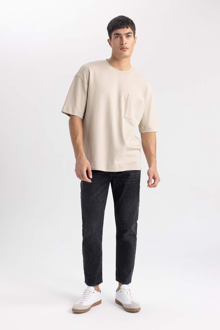 Oversize Fit Crew Neck Cotton Heavy Fabric Basic T-Shirt