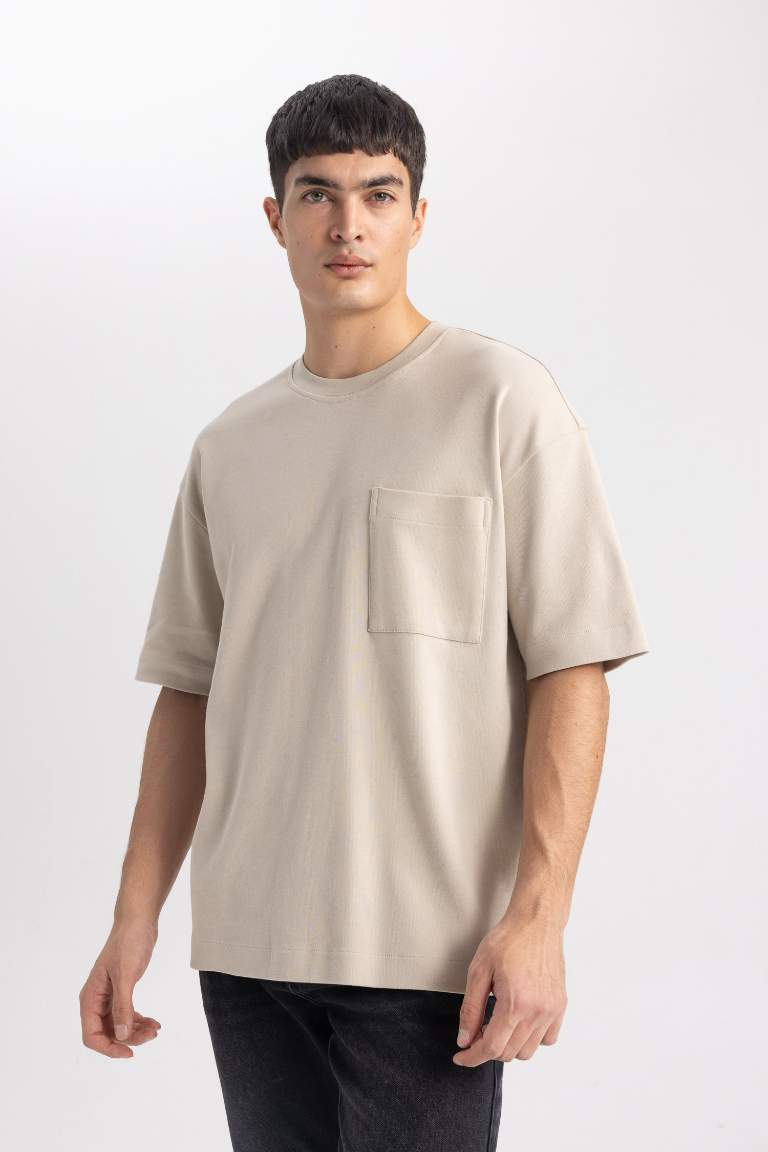 Oversize Fit Crew Neck Cotton Heavy Fabric Basic T-Shirt