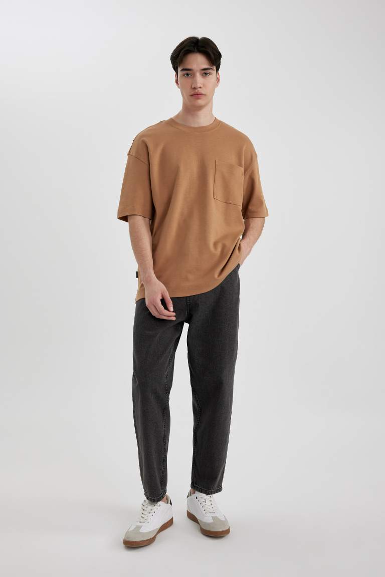 Oversize Fit Crew Neck Heavy Fabric Basic T-Shirt