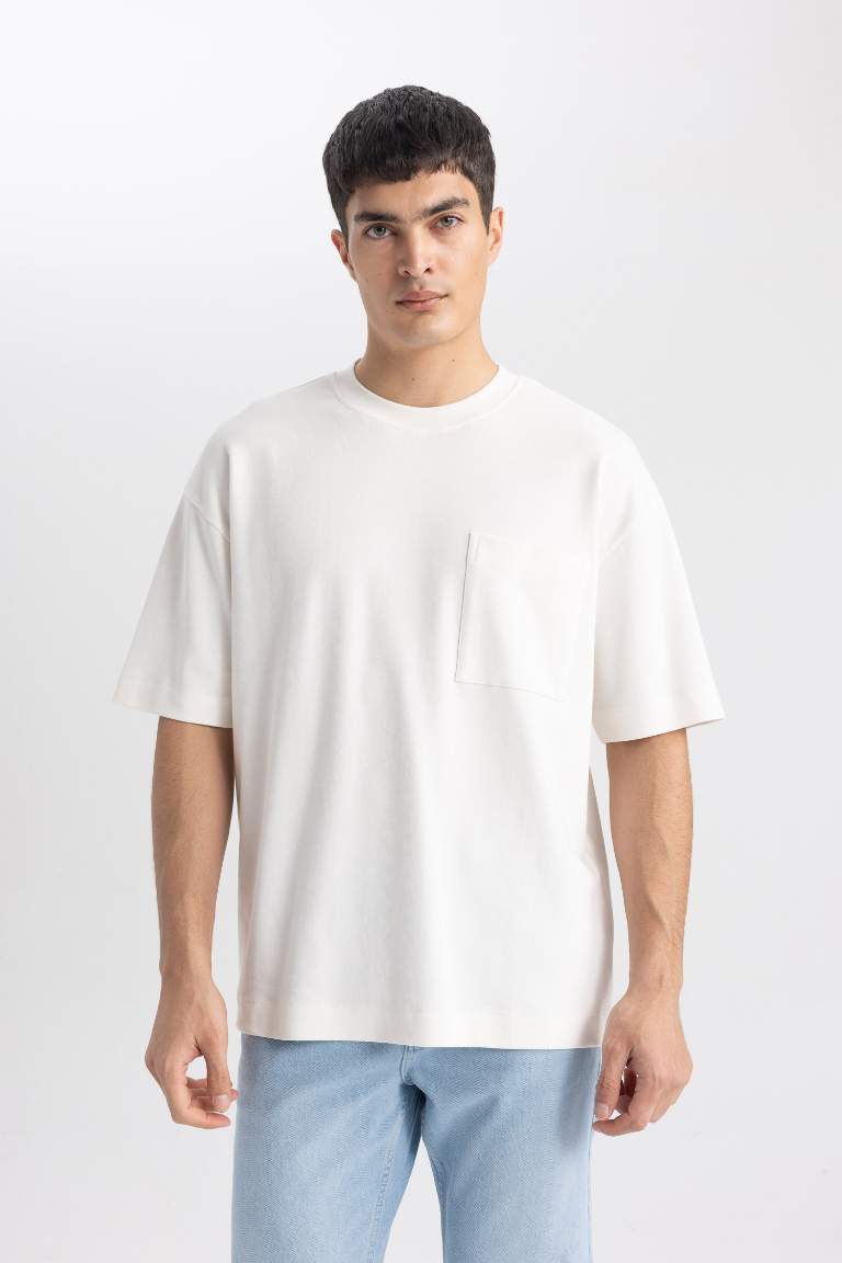 Oversize Fit Crew Neck Cotton Heavy Fabric Basic T-Shirt