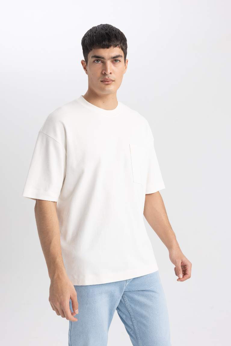 Oversize Fit Crew Neck Cotton Heavy Fabric Basic T-Shirt