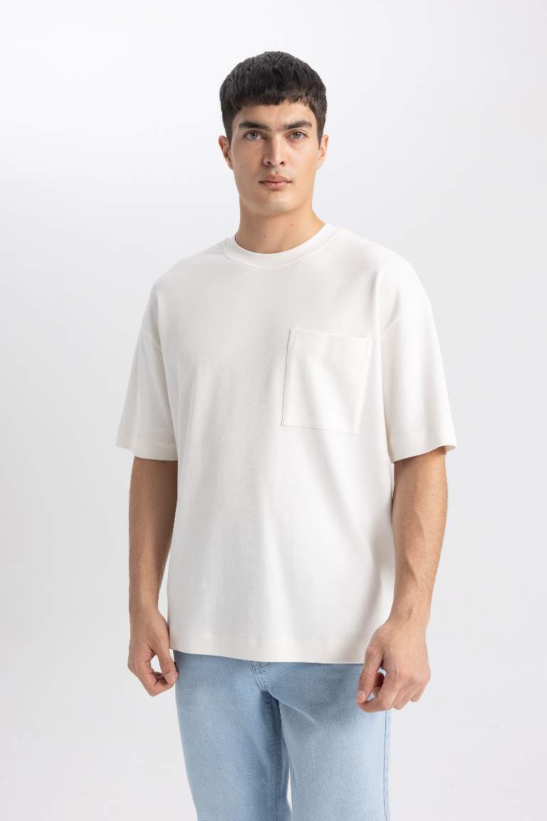 Oversize Fit Crew Neck Cotton Heavy Fabric Basic T-Shirt