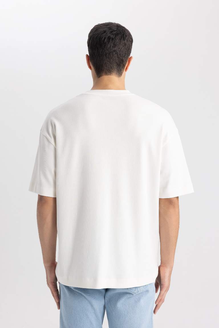 Oversize Fit Crew Neck Cotton Heavy Fabric Basic T-Shirt