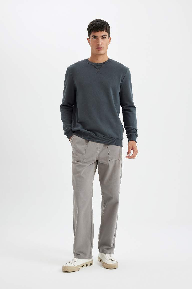 Regular Fit Thick Basic Sweatshirt