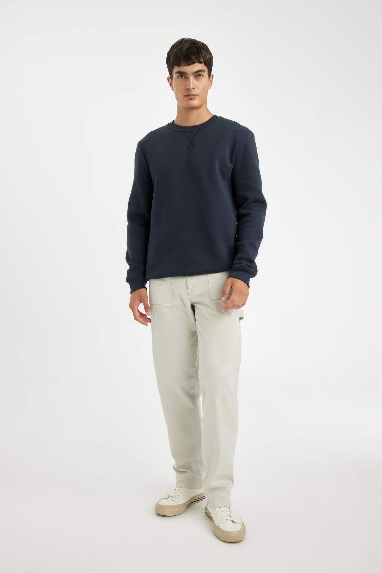 Regular Fit Thick Basic Sweatshirt