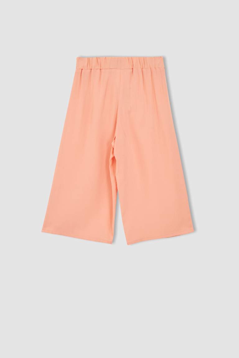 Pantalon coupe-culotte large en viscose pour fille