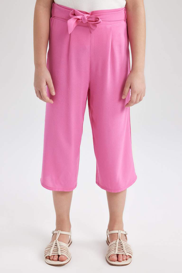 Pantalon Culotte à jambes larges en viscose pour fille