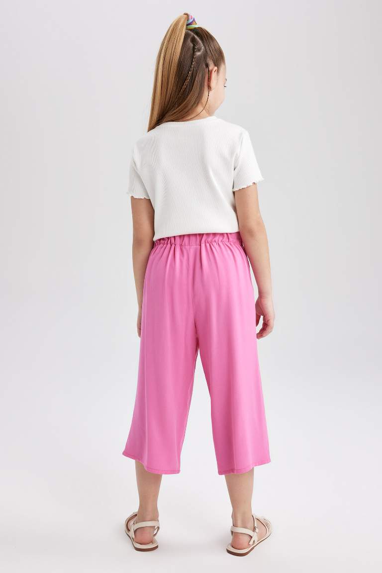 Girl Culotte Wide Leg Viscose Trousers