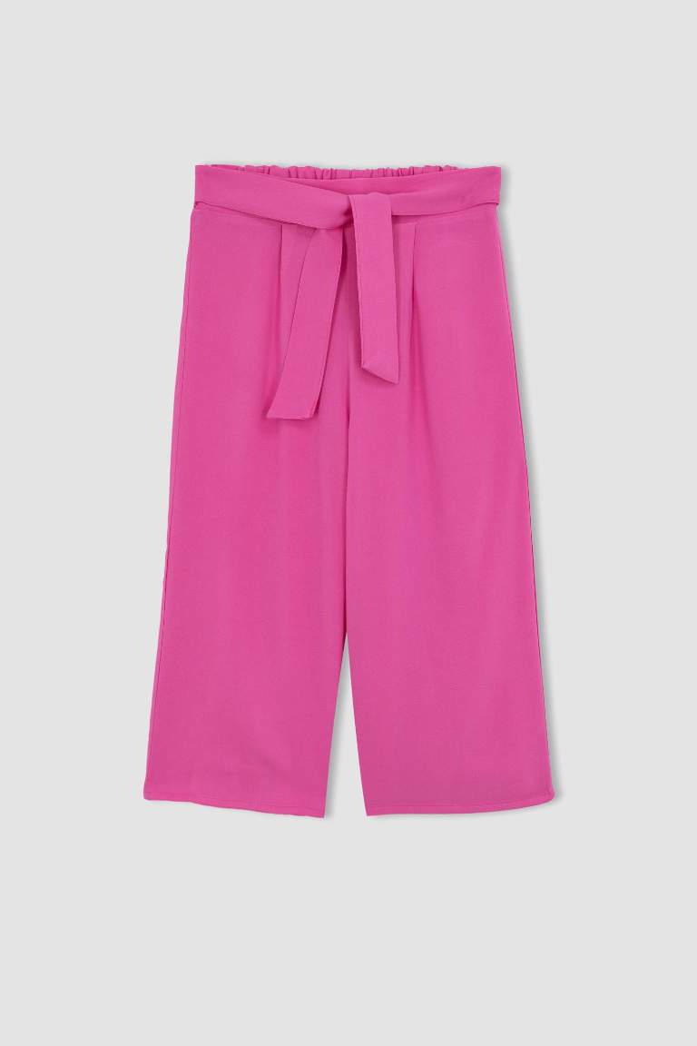 Girl Culotte Wide Leg Viscose Trousers