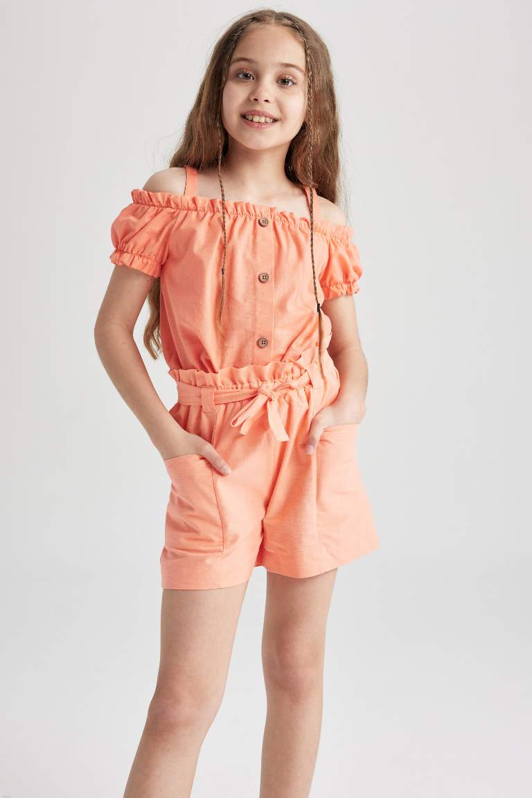 Girl Sustainable Sustainable Short Sleeve Blouse with Straps