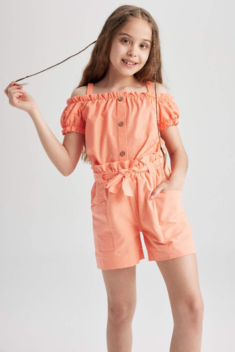 Girl Sustainable Sustainable Short Sleeve Blouse with Straps