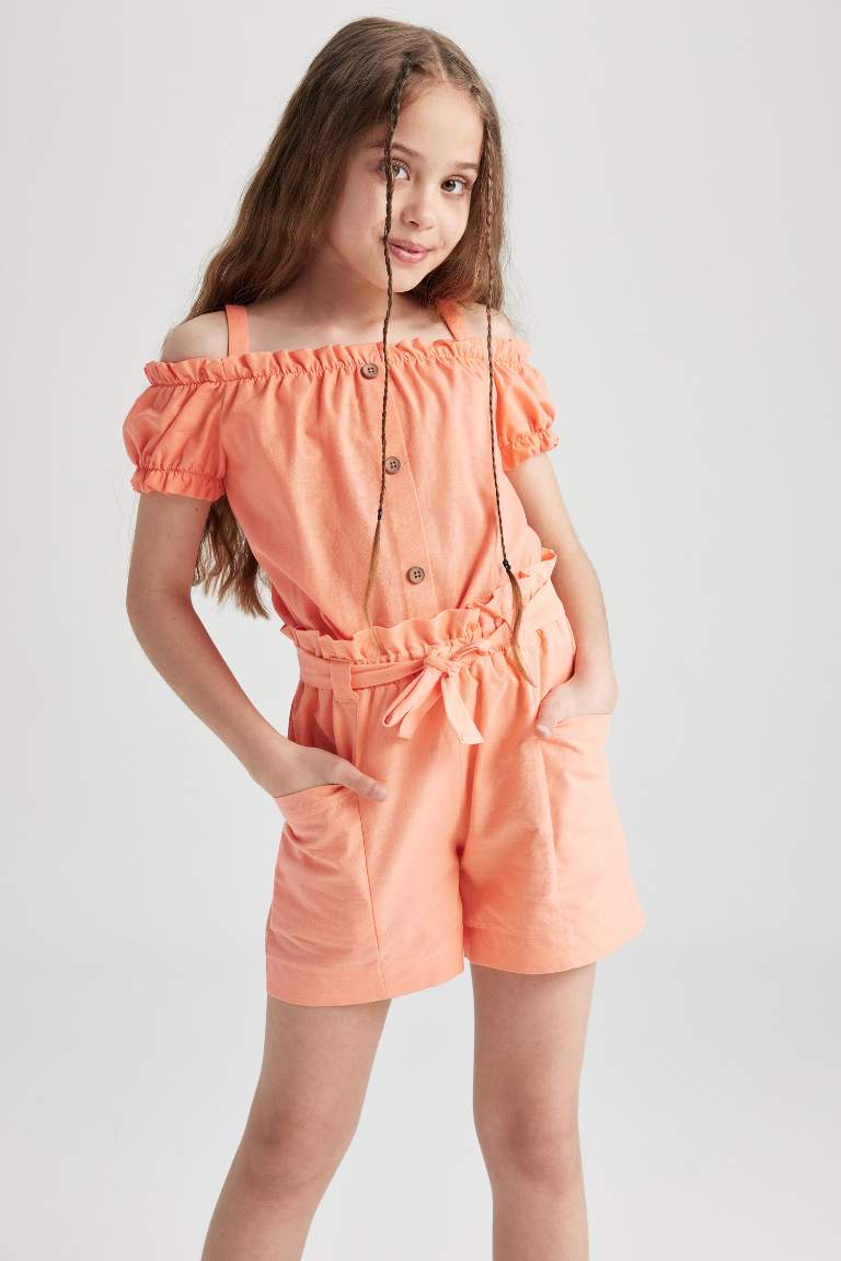 Girl Sustainable Sustainable Short Sleeve Blouse with Straps