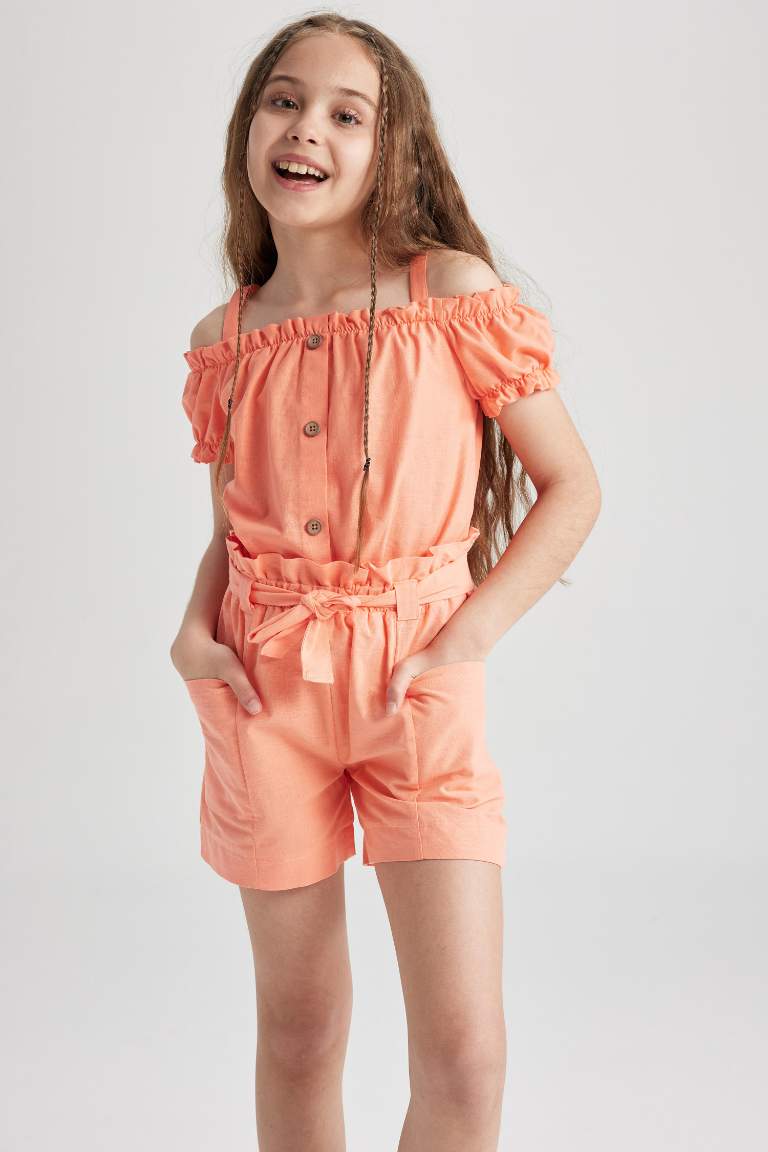 Girl Sustainable Sustainable Short Sleeve Blouse with Straps