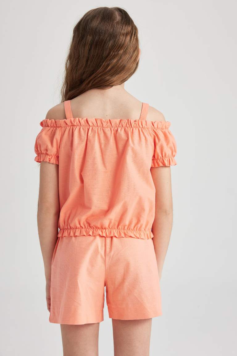 Girl Sustainable Sustainable Short Sleeve Blouse with Straps