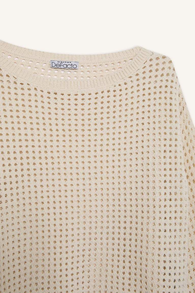 Pull en tricot à col rond et coupe régulière