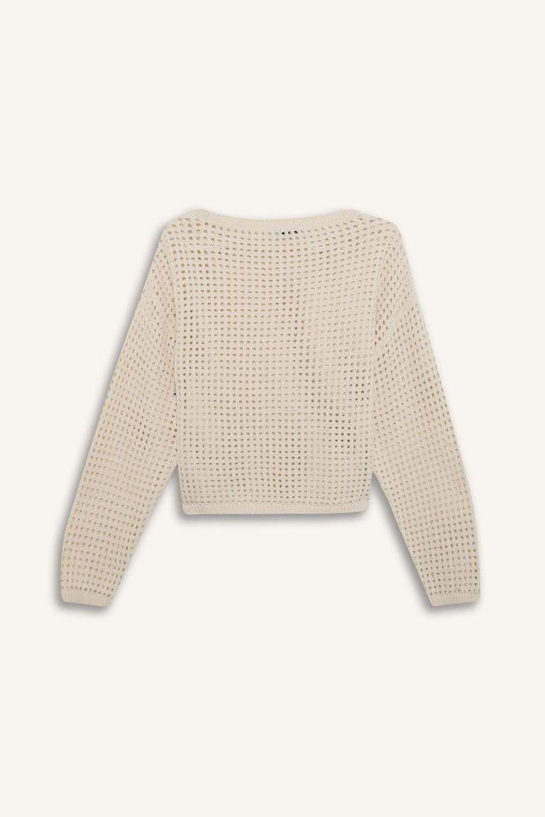 Pull en tricot à col rond et coupe régulière