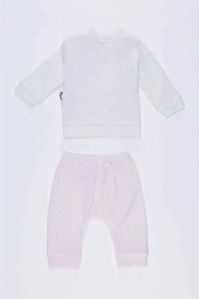 Pembe Kız Bebek Kız Bebek Baskılı Üst Alt Takım 1577445