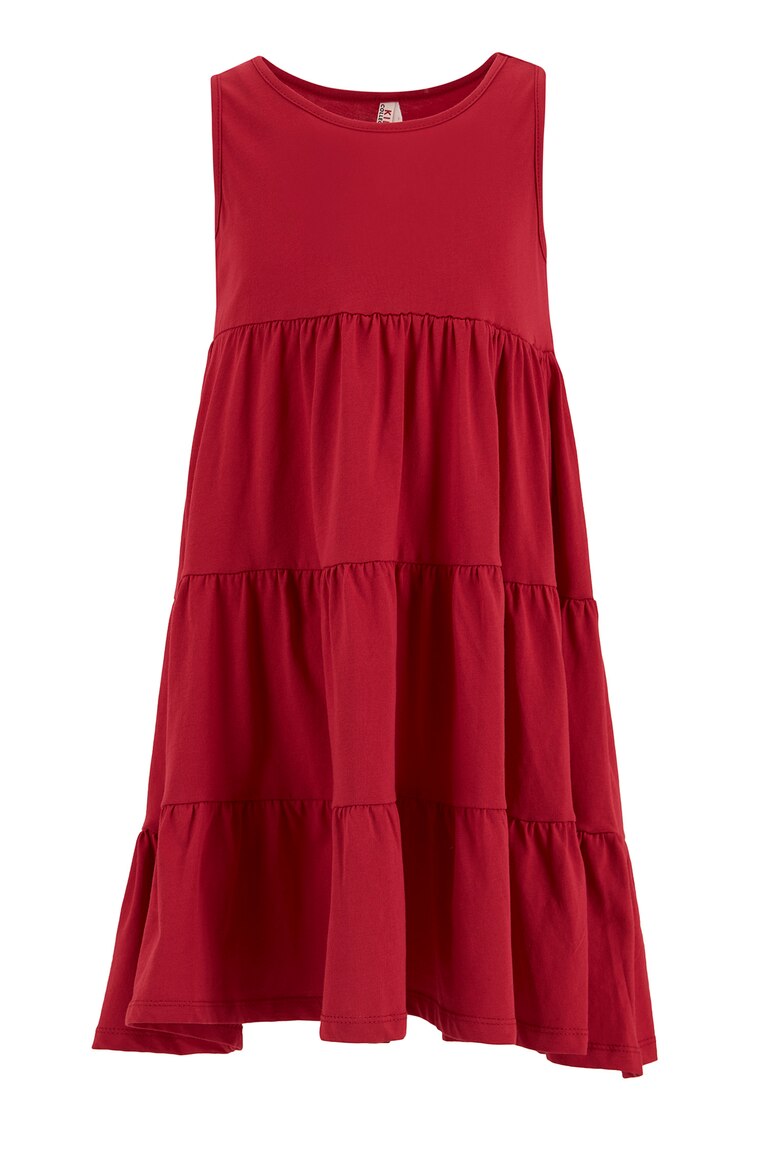 Arshiner Robe Fille Bretelles Col Carré Rayée – Robe D’Été Tricotée Sans Manches 5-11 Ans – Élégante Et Confortable