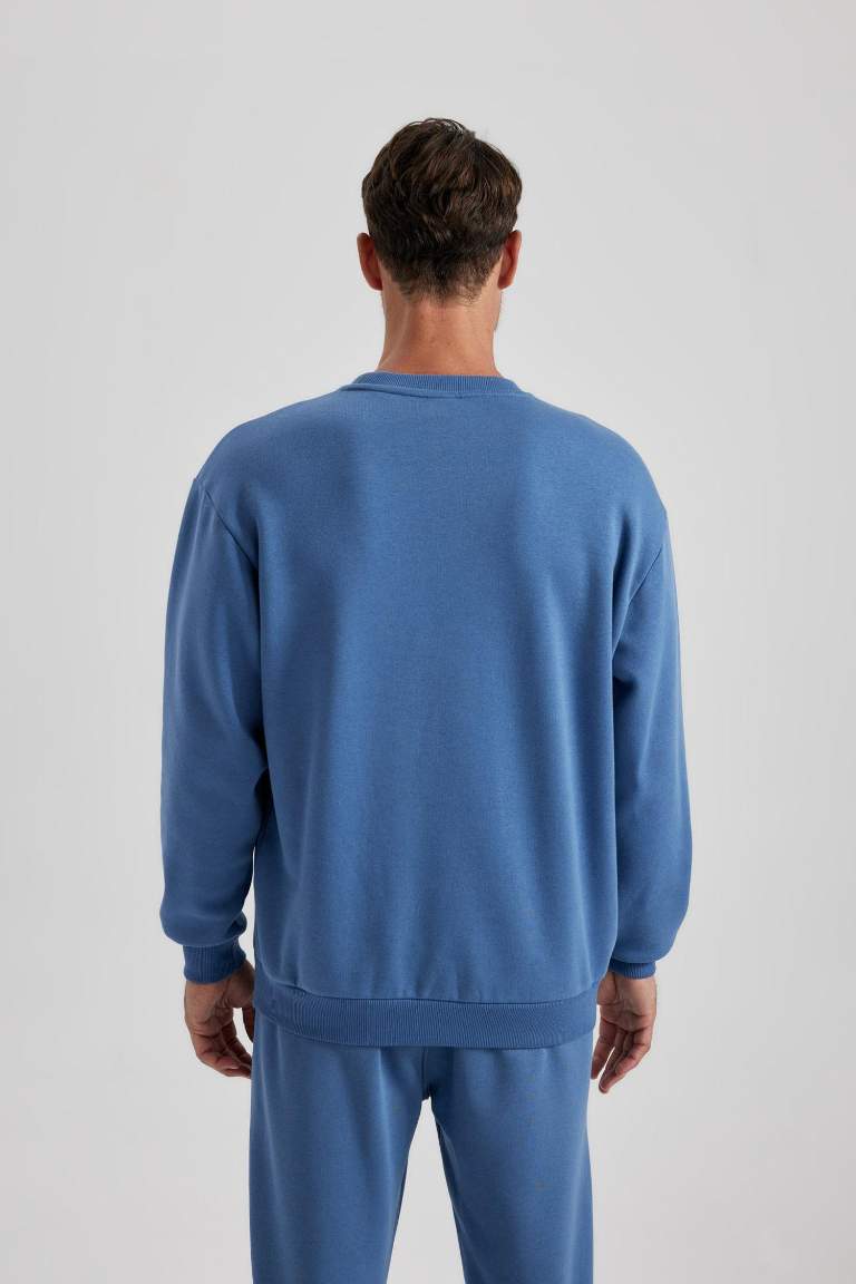 Oversize Fit Crew Neck Basic Sweatshirt