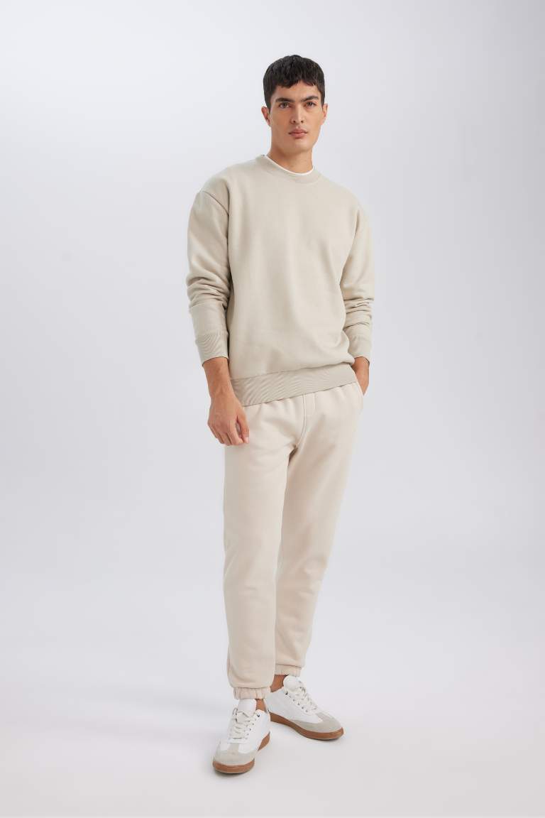 Oversize Fit Crew Neck Basic Sweatshirt