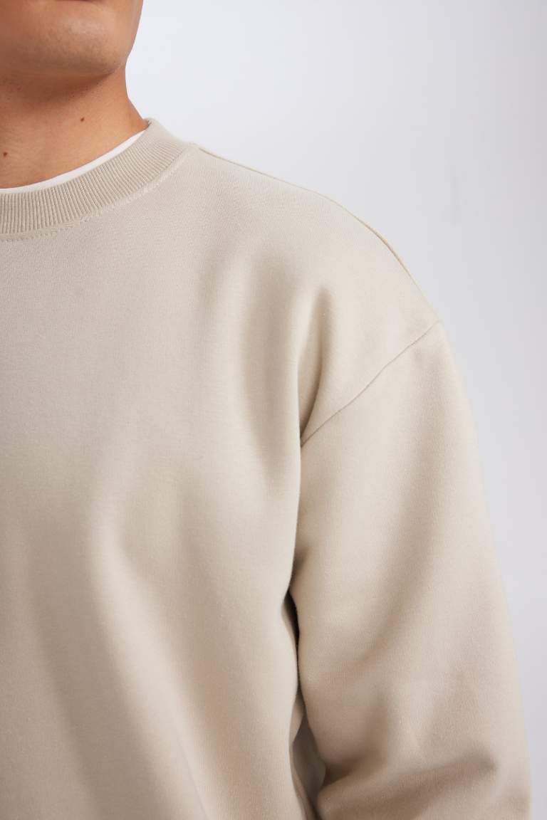 Oversize Fit Crew Neck Basic Sweatshirt