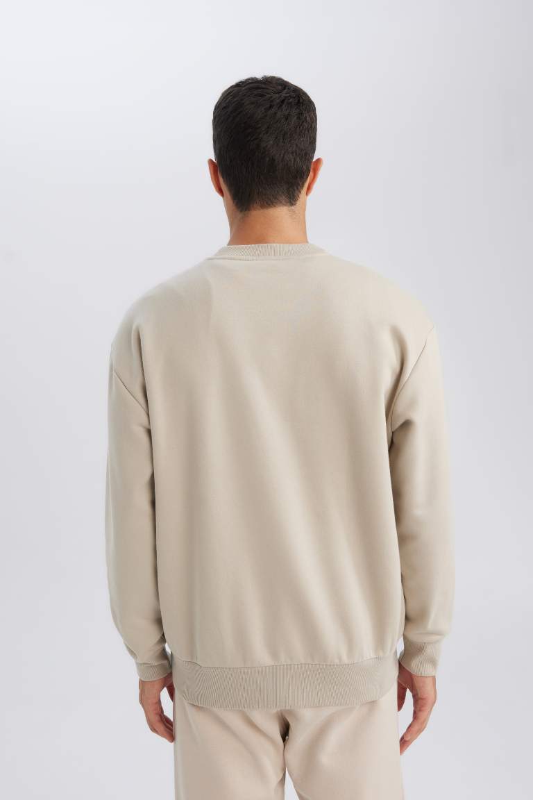 Oversize Fit Crew Neck Basic Sweatshirt