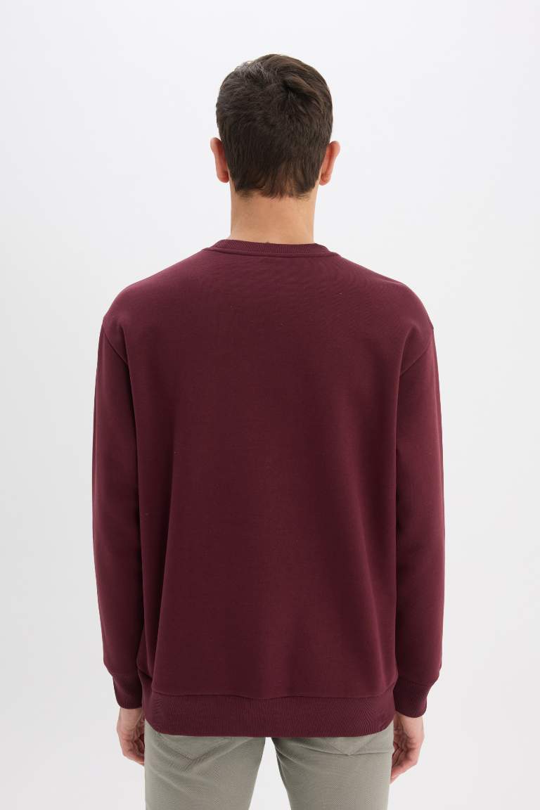 Oversize Fit Crew Neck Thick Basic Sweatshirt