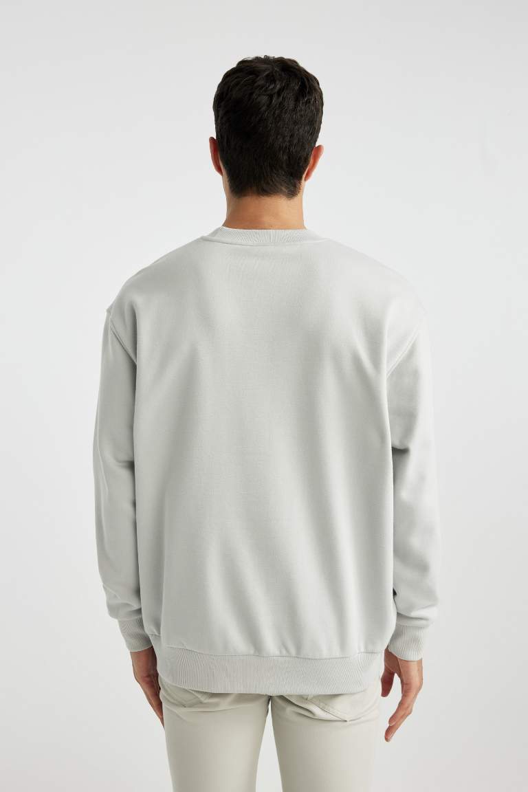 Oversize Fit Crew Neck Basic Sweatshirt