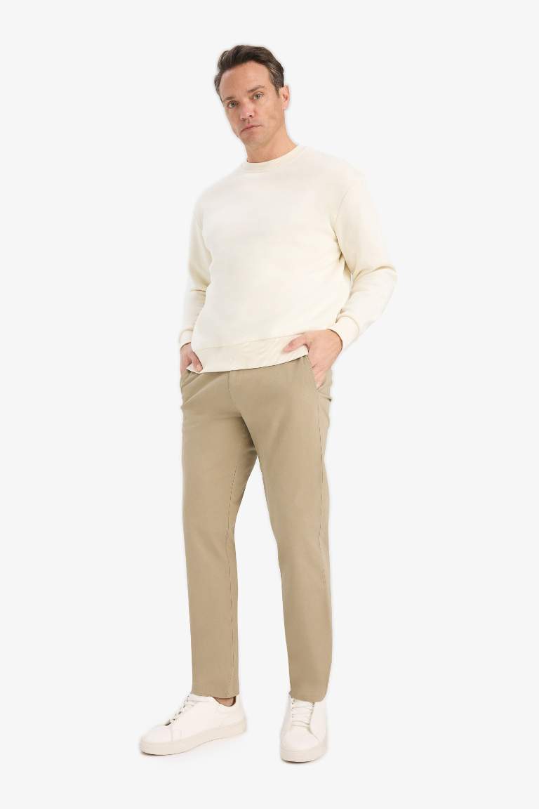 Relax Fit Bisiklet Yaka Kalın İçi Yumuşak Tüylü Basic Düz Sweatshirt