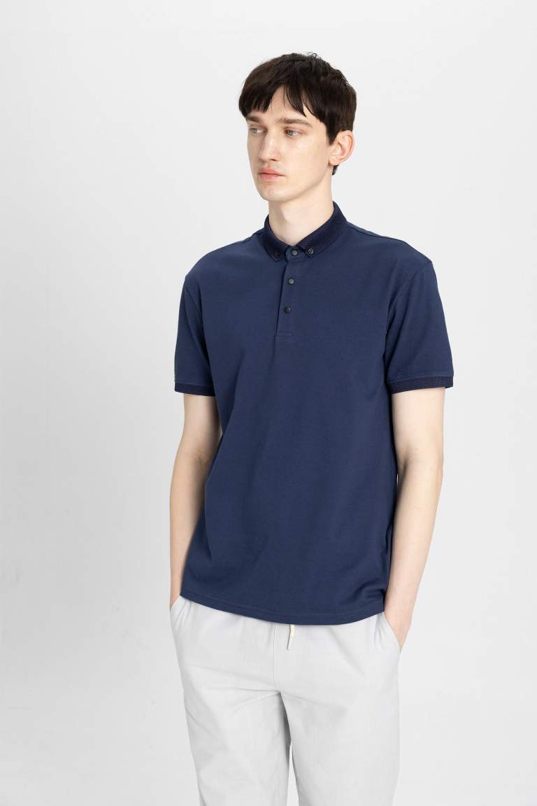 Slim Fit Short Sleeve Basic Polo T-Shirt