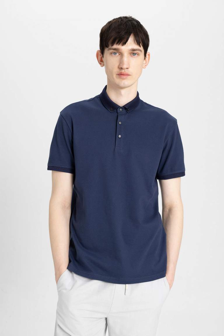 Slim Fit Short Sleeve Basic Polo T-Shirt