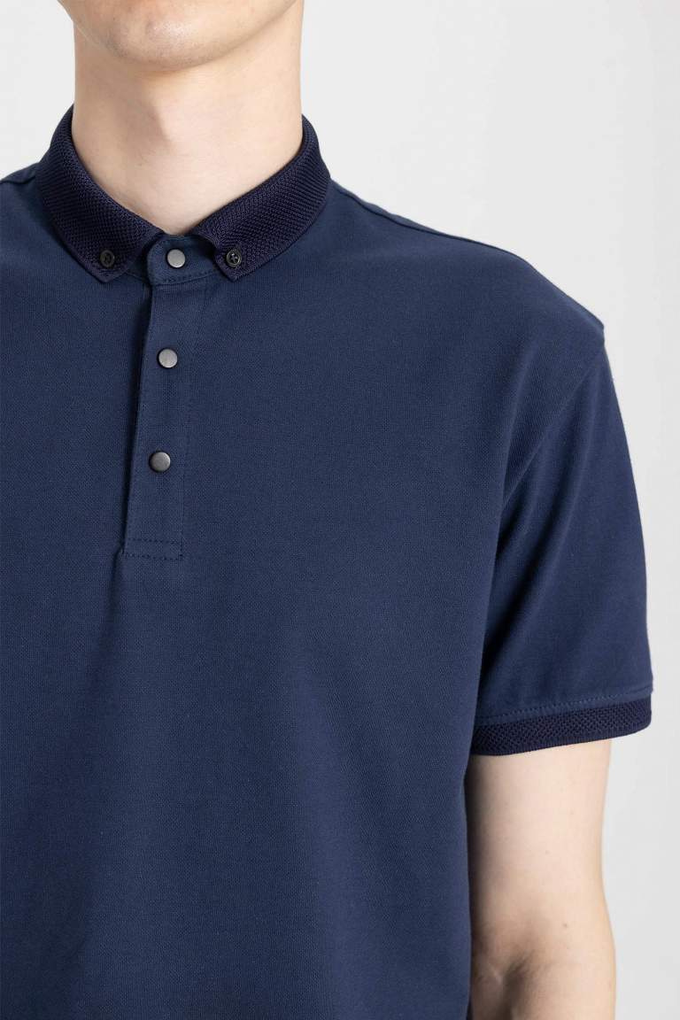 Slim Fit Short Sleeve Basic Polo T-Shirt