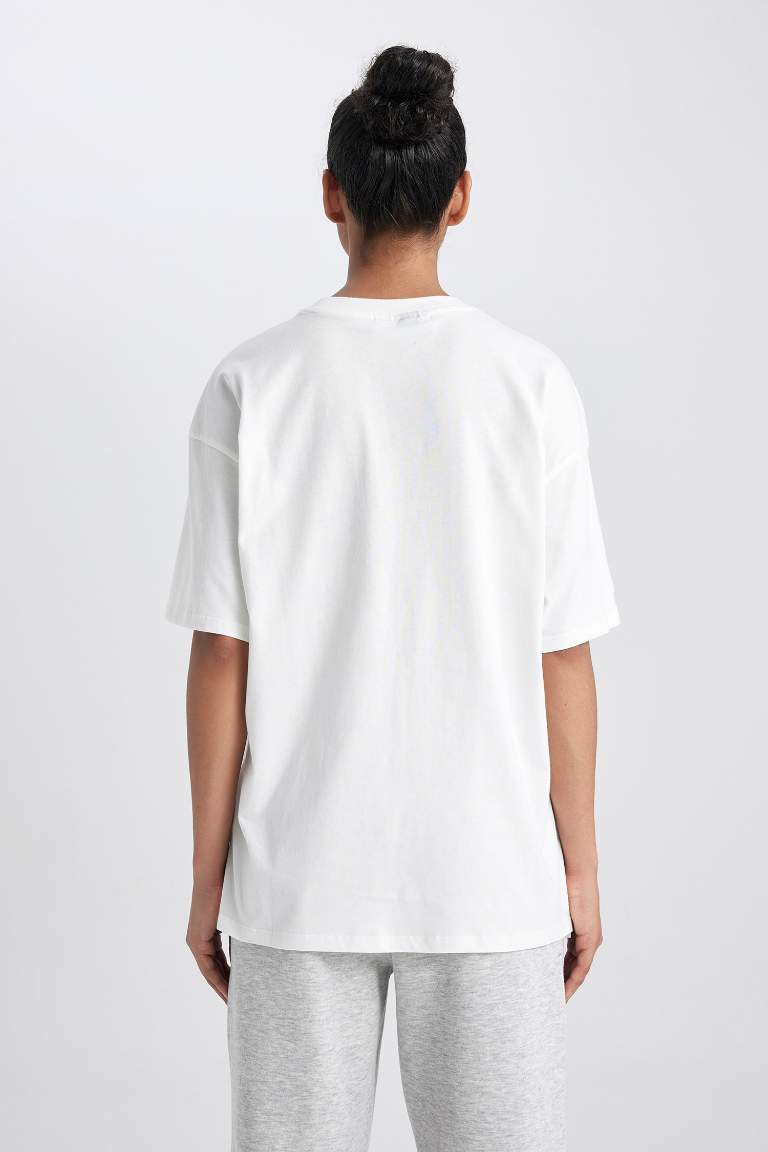 Oversize Fit NBA Licensed Crew Neck Printed Short Sleeve T-Shirt