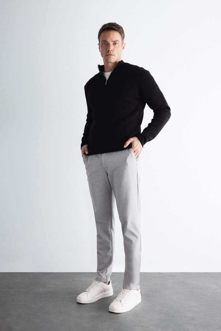 Buttoned Basic Pocketed Straight Leg Jogger Pants